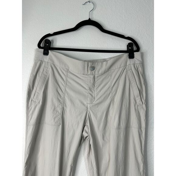 Athleta Trekkie Hike Pants Womens 16 Cream Beige Ripstop Straight Outdoor Hiking - Picture 2 of 14